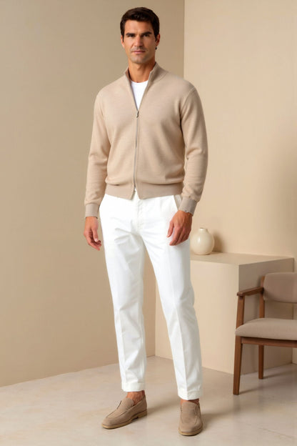 Benson Men's Khaki Ankle Pants | Cotton-Polyester Blend, Regular Fit 4