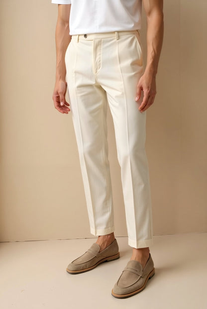 Benson Men's Khaki Ankle Pants | Cotton-Polyester Blend, Regular Fit 7