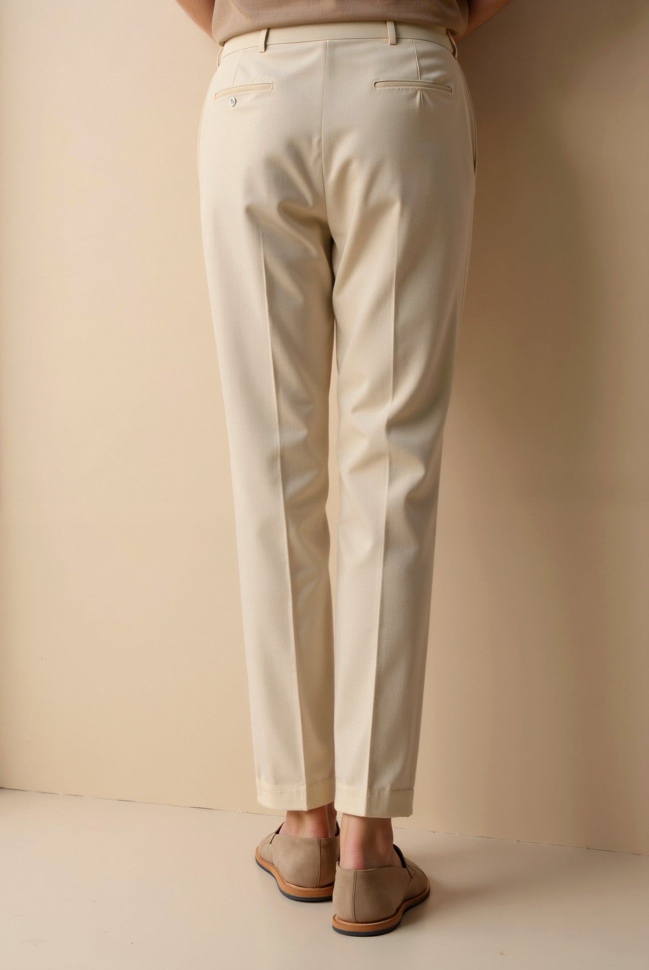 Benson Men's Khaki Ankle Pants | Cotton-Polyester Blend, Regular Fit 8