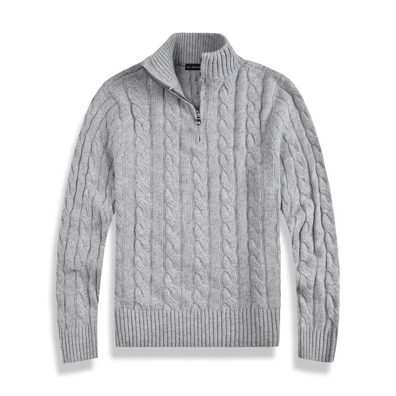 Carter Men's Half Zip Sweater | Premium Cotton Blend, Luxurious Comfort