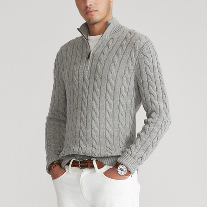 Carter Men's Half Zip Sweater | Premium Cotton Blend, Luxurious Comfort
