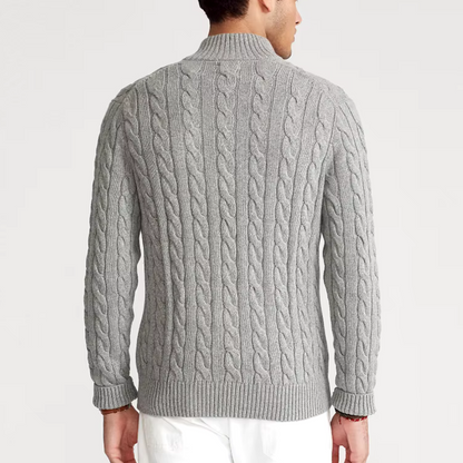 Carter Men's Half Zip Sweater | Premium Cotton Blend, Luxurious Comfort