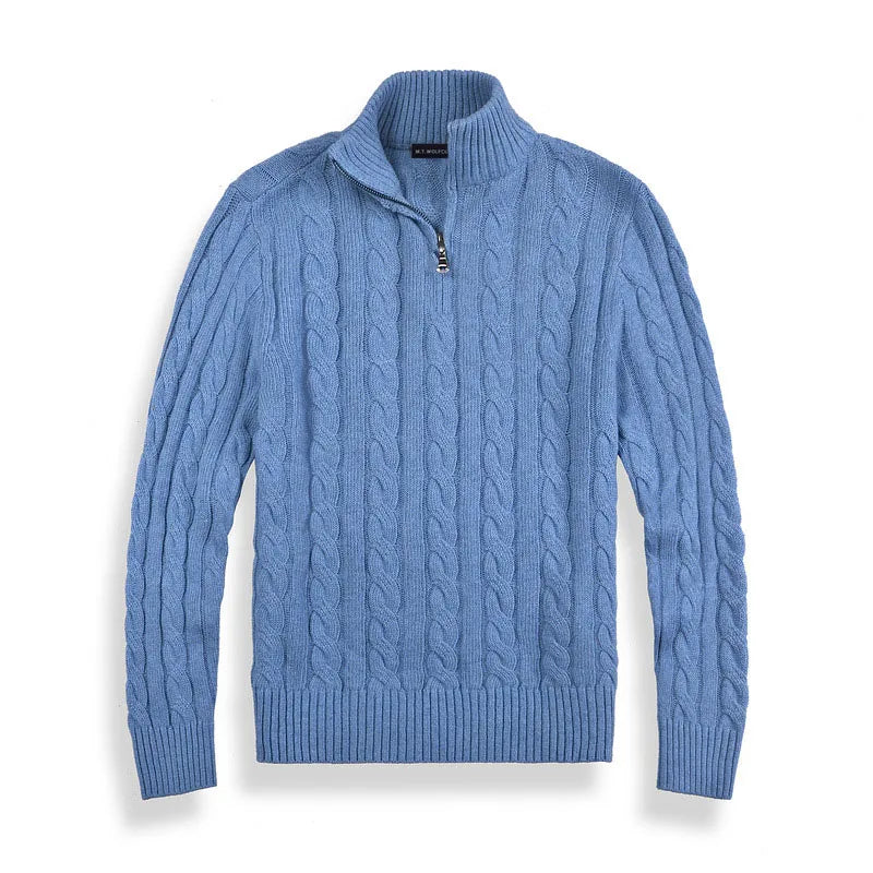Carter Men's Half Zip Sweater | Premium Cotton Blend, Luxurious Comfort