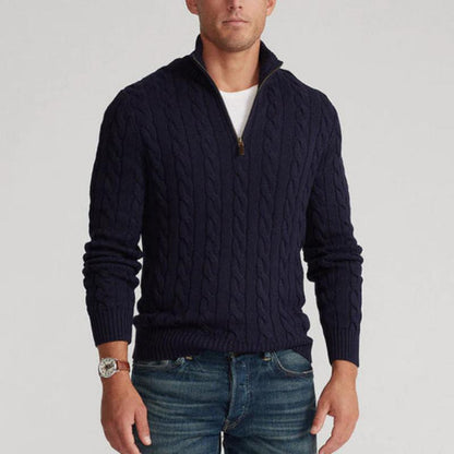 Carter Men's Half Zip Sweater | Premium Cotton Blend, Luxurious Comfort