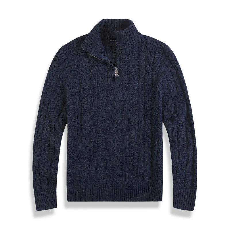 Carter Men's Half Zip Sweater | Premium Cotton Blend, Luxurious Comfort