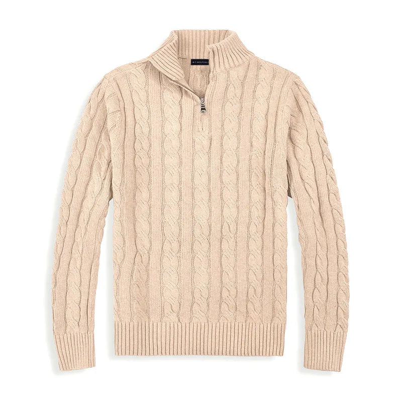 Carter Men's Half Zip Sweater | Premium Cotton Blend, Luxurious Comfort