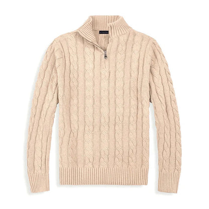 Carter Men's Half Zip Sweater | Premium Cotton Blend, Luxurious Comfort