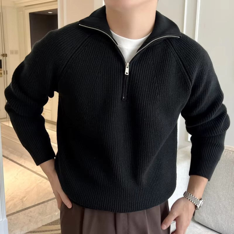Carter Men's Quarter-Zip Sweater | 100% Cotton, Classic Navy Stripes