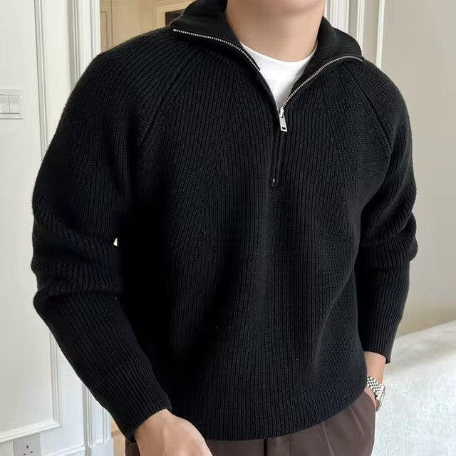 Carter Men's Quarter-Zip Sweater | 100% Cotton, Classic Navy Stripes