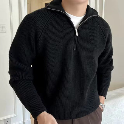 Carter Men's Quarter-Zip Sweater | 100% Cotton, Classic Navy Stripes