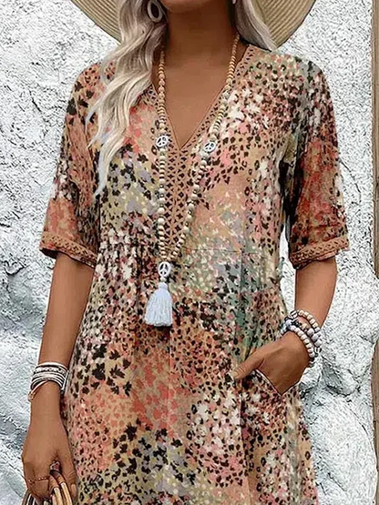 Celeste Women's Midi Dress | Soft Fabric, V-Neck Design for Summer 5
