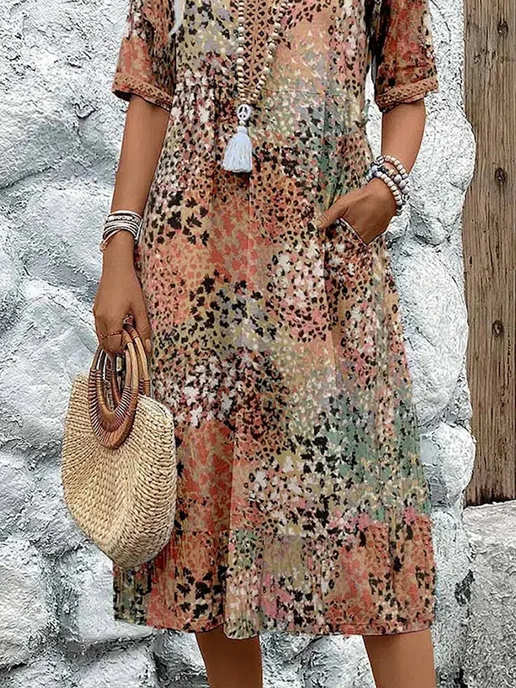 Celeste Women's Midi Dress | Soft Fabric, V-Neck Design for Summer 6