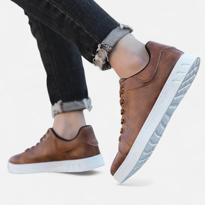Belmoir Men's Business Casual Sneakers | Durable PVC, Stylish Lace-Up Design