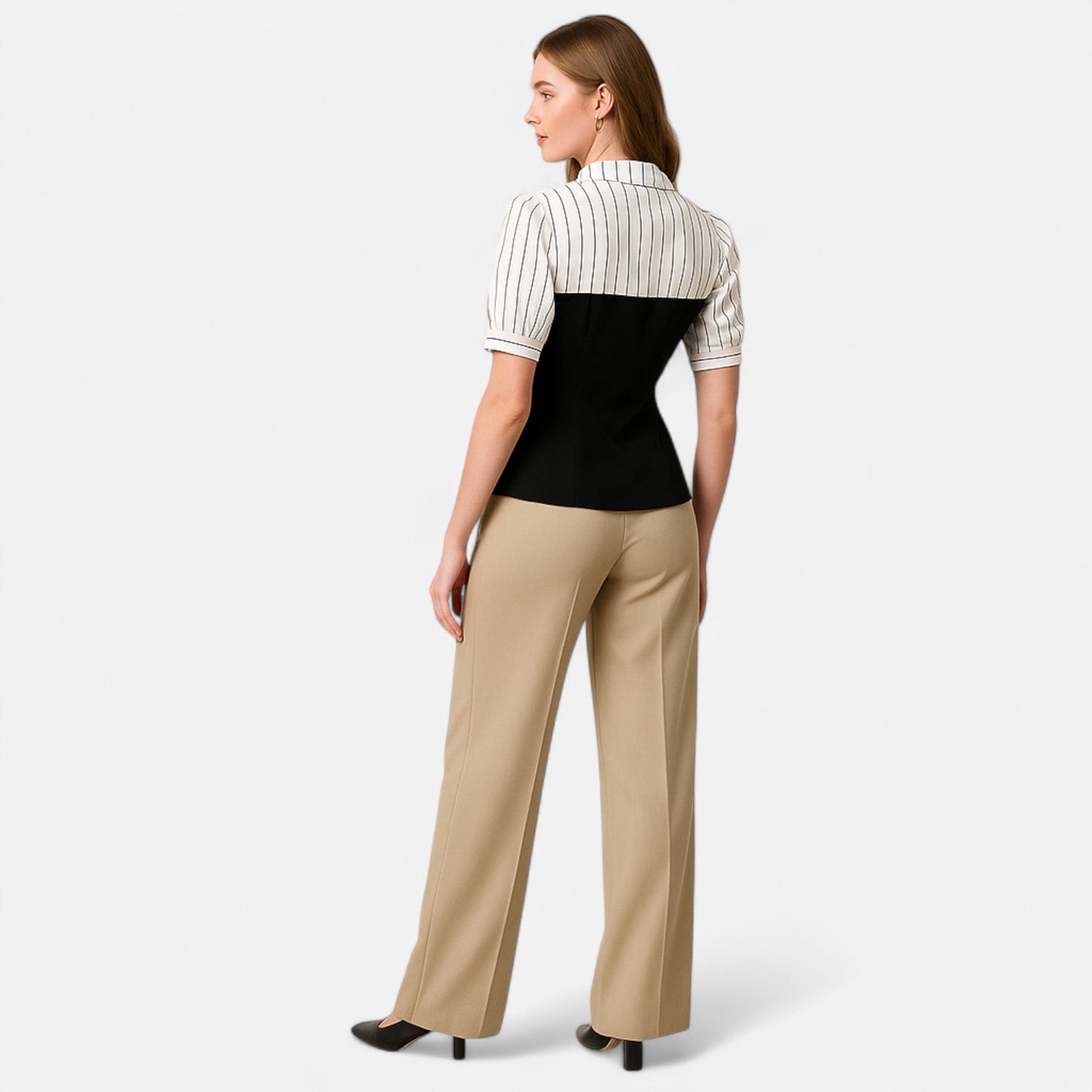 Belmoir Women's Blouse | Lightweight Polyester, Striped Patchwork Design