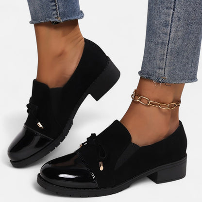 Belmoir Women's Loafers | Retro Bowknot, Chunky Heel