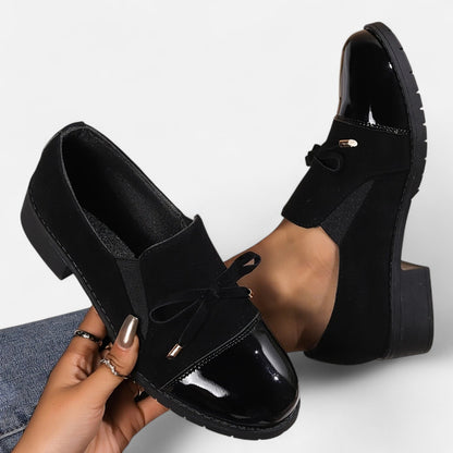 Belmoir Women's Loafers | Retro Bowknot, Chunky Heel