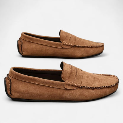 Belmoir Men's Brown Loafers | Comfortable Leather Slip-On Design