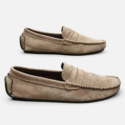 Belmoir Men's Brown Loafers | Comfortable Leather Slip-On Design