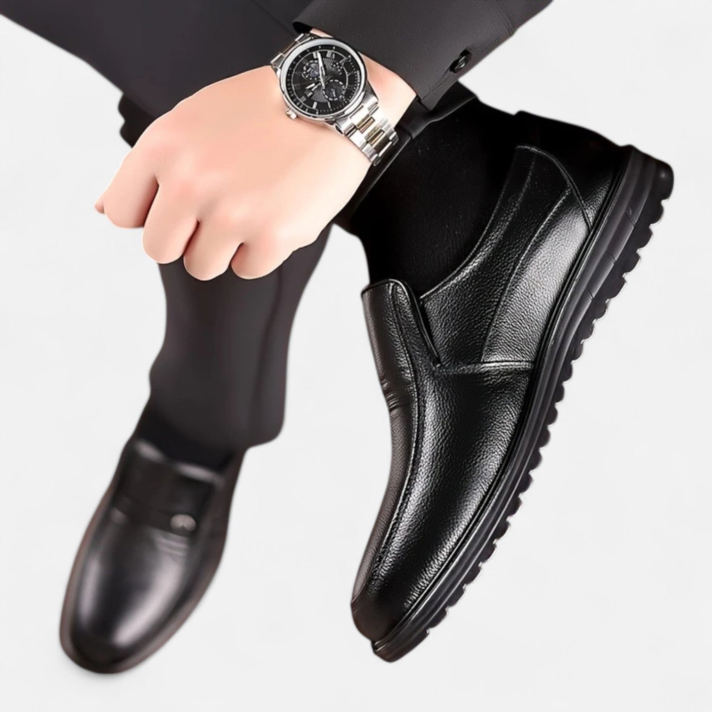 Belmoir Men's Brown Loafers | Premium Cow Leather, Slip-On Elegance