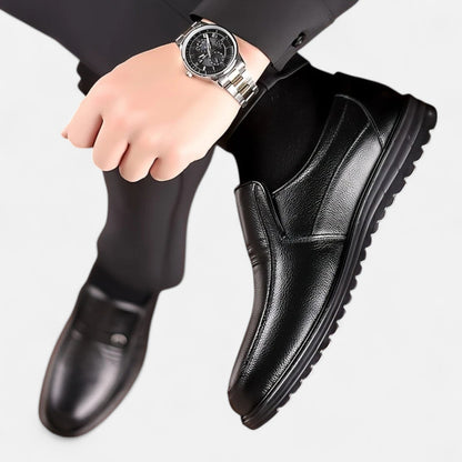 Belmoir Men's Brown Loafers | Premium Cow Leather, Slip-On Elegance