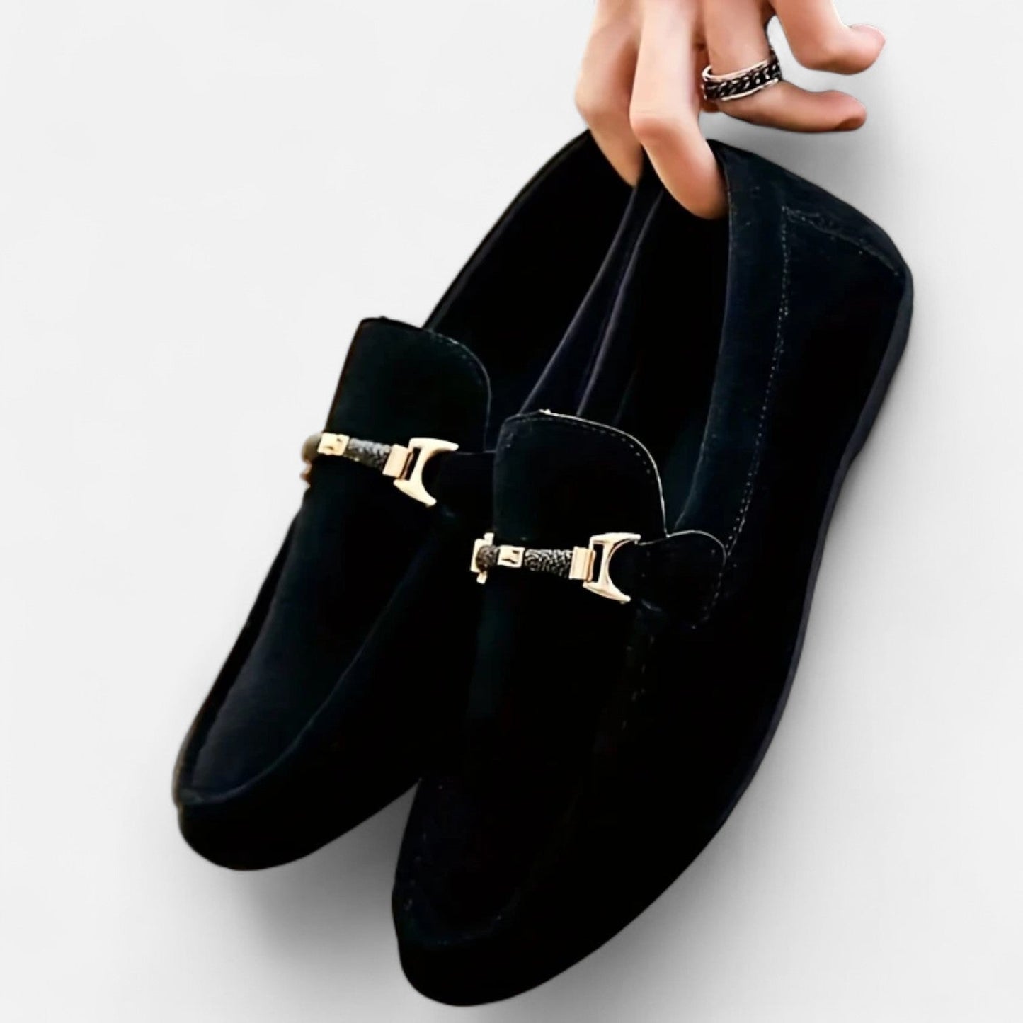 Belmoir Men's Brown Loafers | Slip-On Comfort with Metallic Buckle