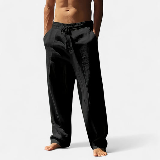 Belmoir Men's Linen-Blend Pants | Relaxed Wide-Leg Comfort