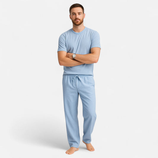 Belmoir Men's Linen-Blend Pants | Relaxed Wide-Leg Comfort