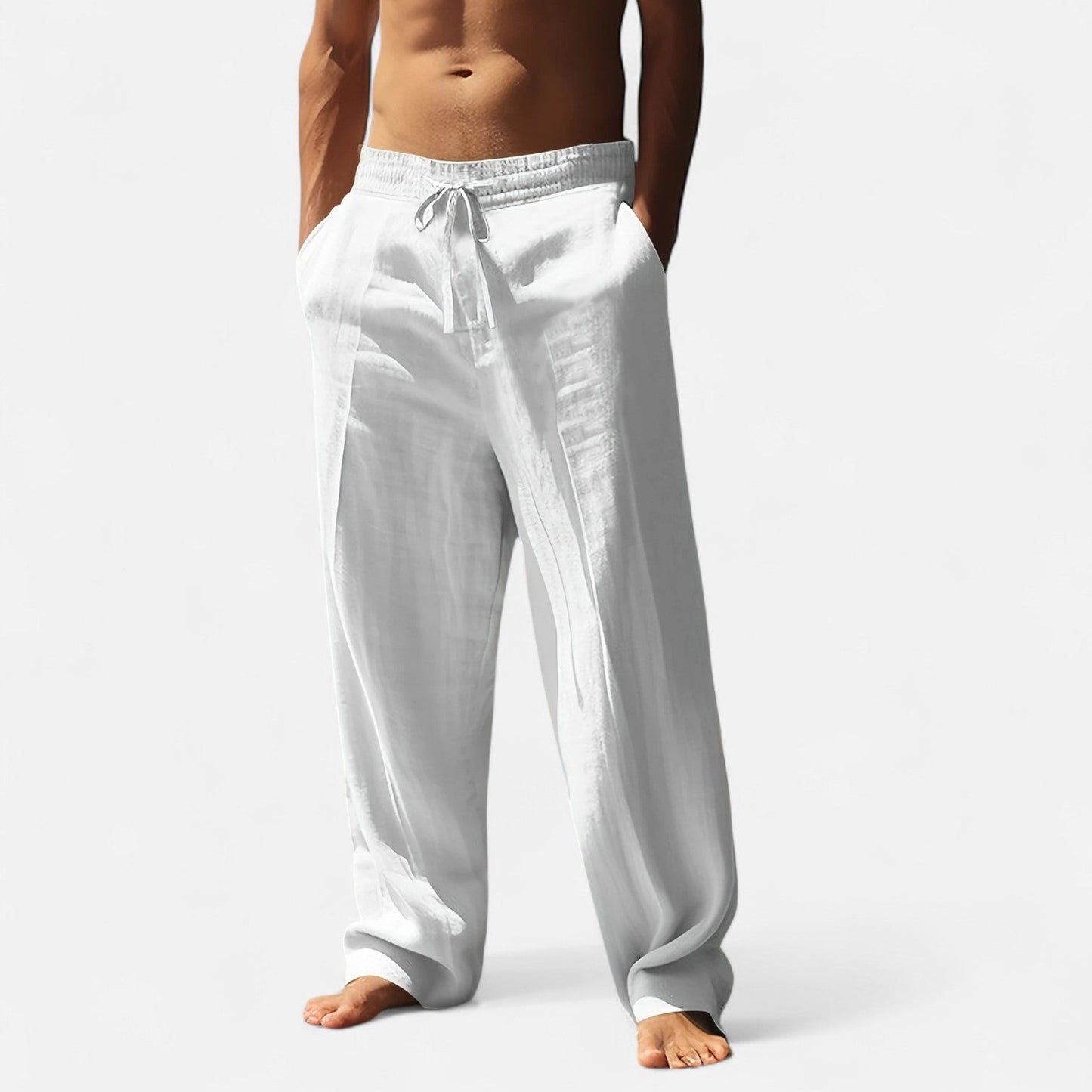 Belmoir Men's Linen-Blend Pants | Relaxed Wide-Leg Comfort