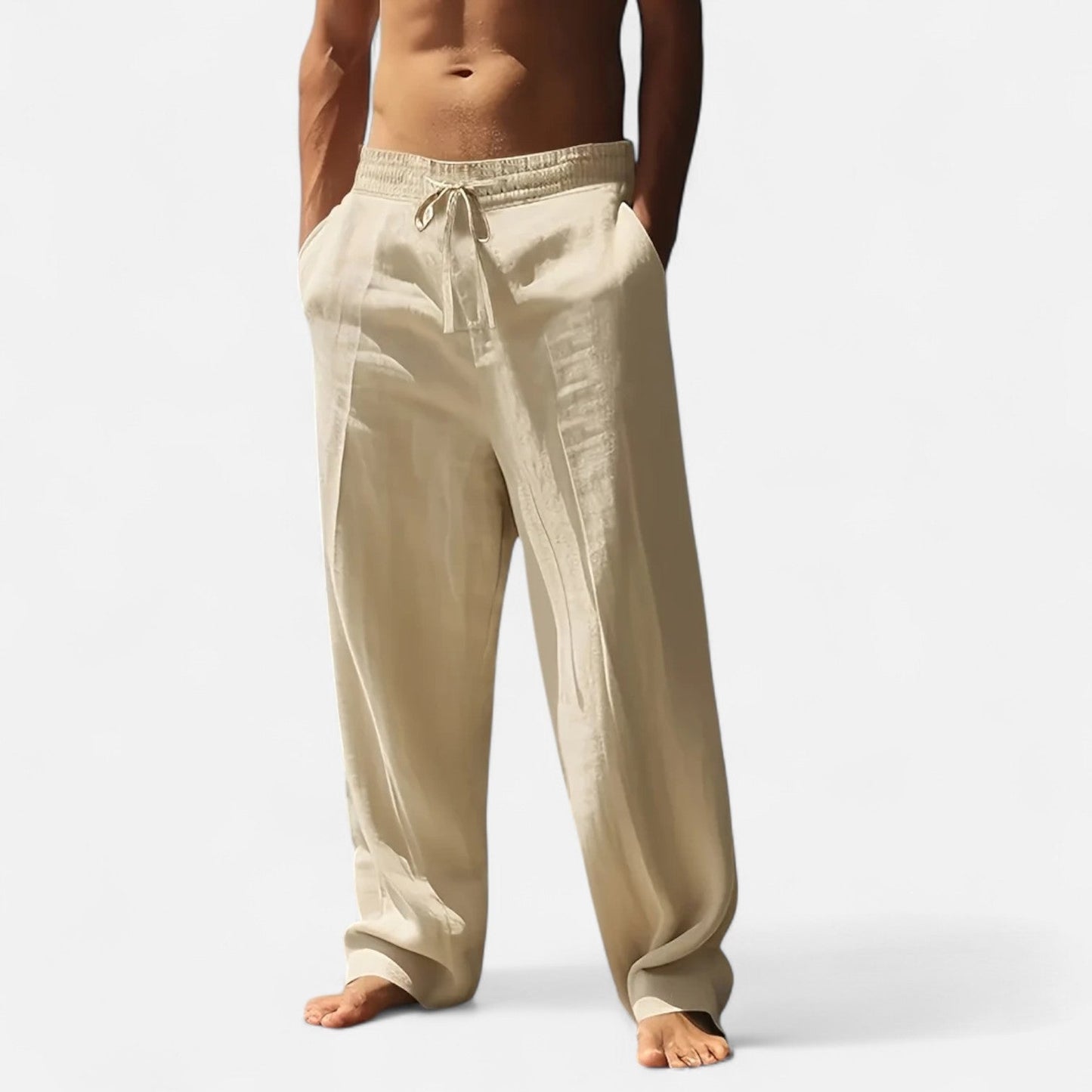 Belmoir Men's Linen-Blend Pants | Relaxed Wide-Leg Comfort
