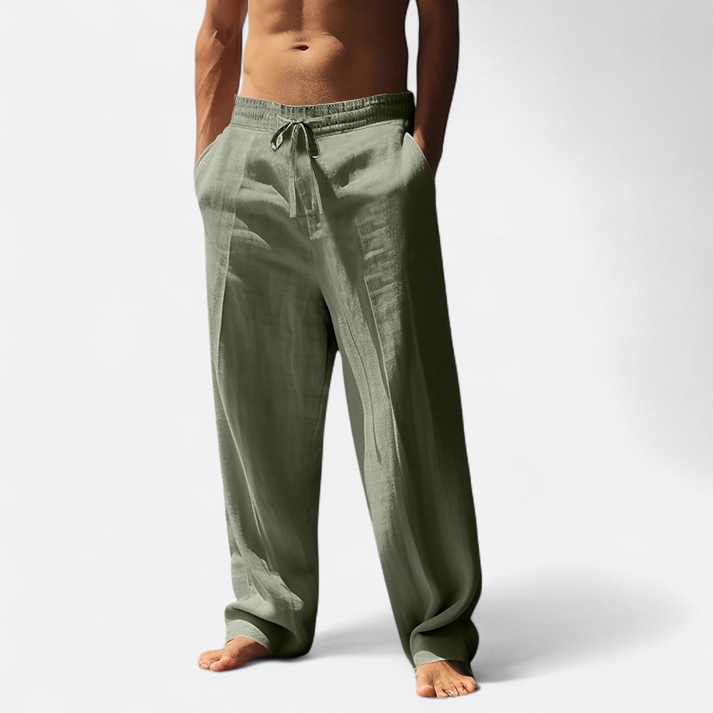 Belmoir Men's Linen-Blend Pants | Relaxed Wide-Leg Comfort