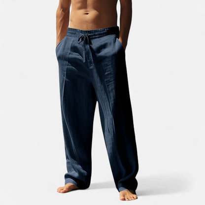 Belmoir Men's Linen-Blend Pants | Relaxed Wide-Leg Comfort