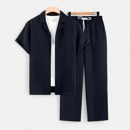 Belmoir Men's Linen Set | Lightweight Polyester Blend, Casual Summer Outfit