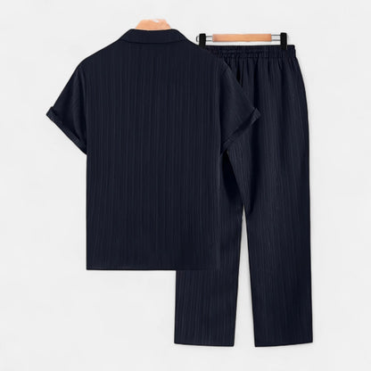 Belmoir Men's Linen Set | Lightweight Polyester Blend, Casual Summer Outfit
