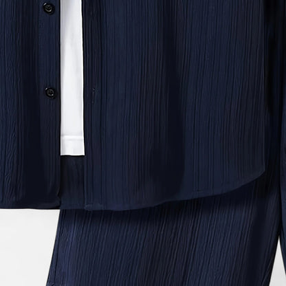 Belmoir Men's Linen Set | Lightweight Polyester Blend, Casual Summer Outfit
