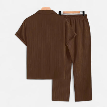 Belmoir Men's Linen Set | Lightweight Polyester Blend, Casual Summer Outfit