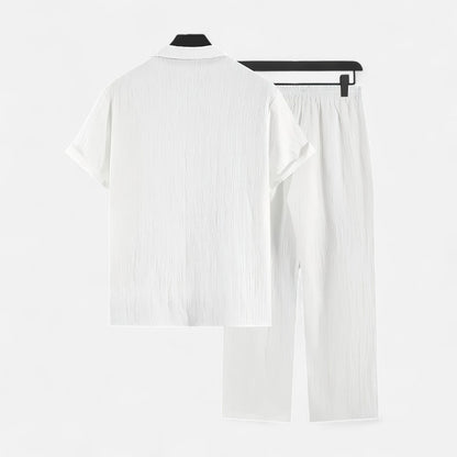 Belmoir Men's Linen Set | Lightweight Polyester Blend, Casual Summer Outfit