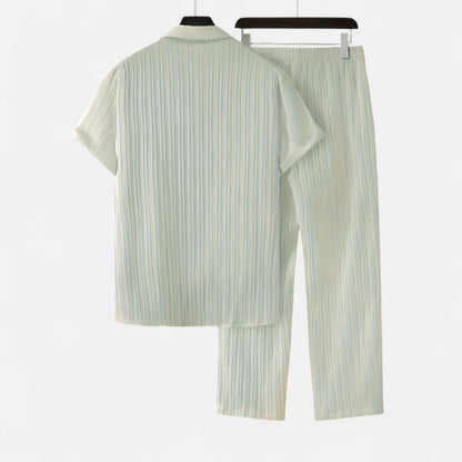 Belmoir Men's Linen Set | Lightweight Polyester Blend, Casual Summer Outfit