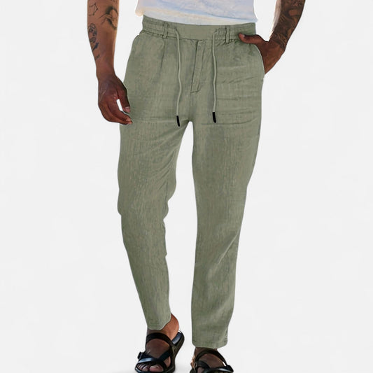 Belmoir Men's Linen Trousers | Lightweight Breathable Fit