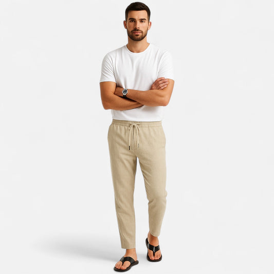 Belmoir Men's Linen Trousers | Lightweight Breathable Fit