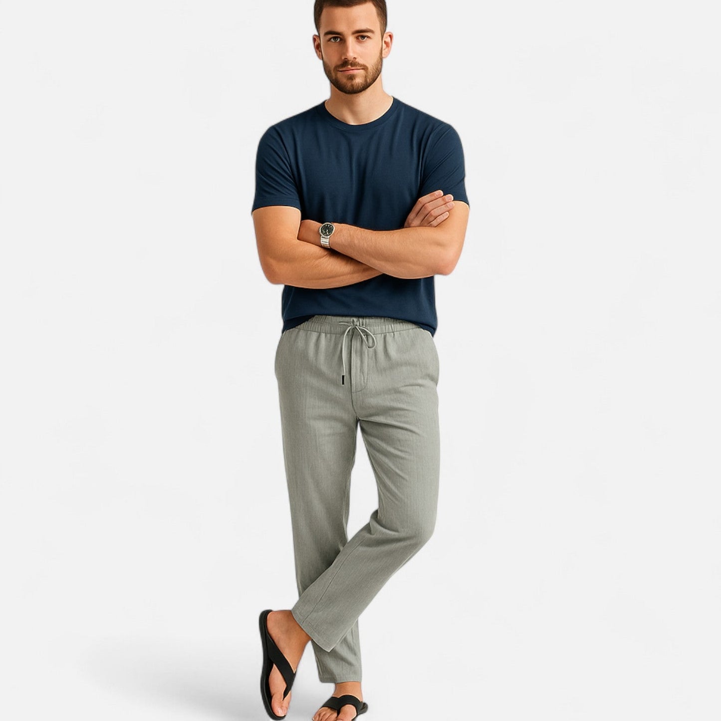 Belmoir Men's Linen Trousers | Lightweight Breathable Fit