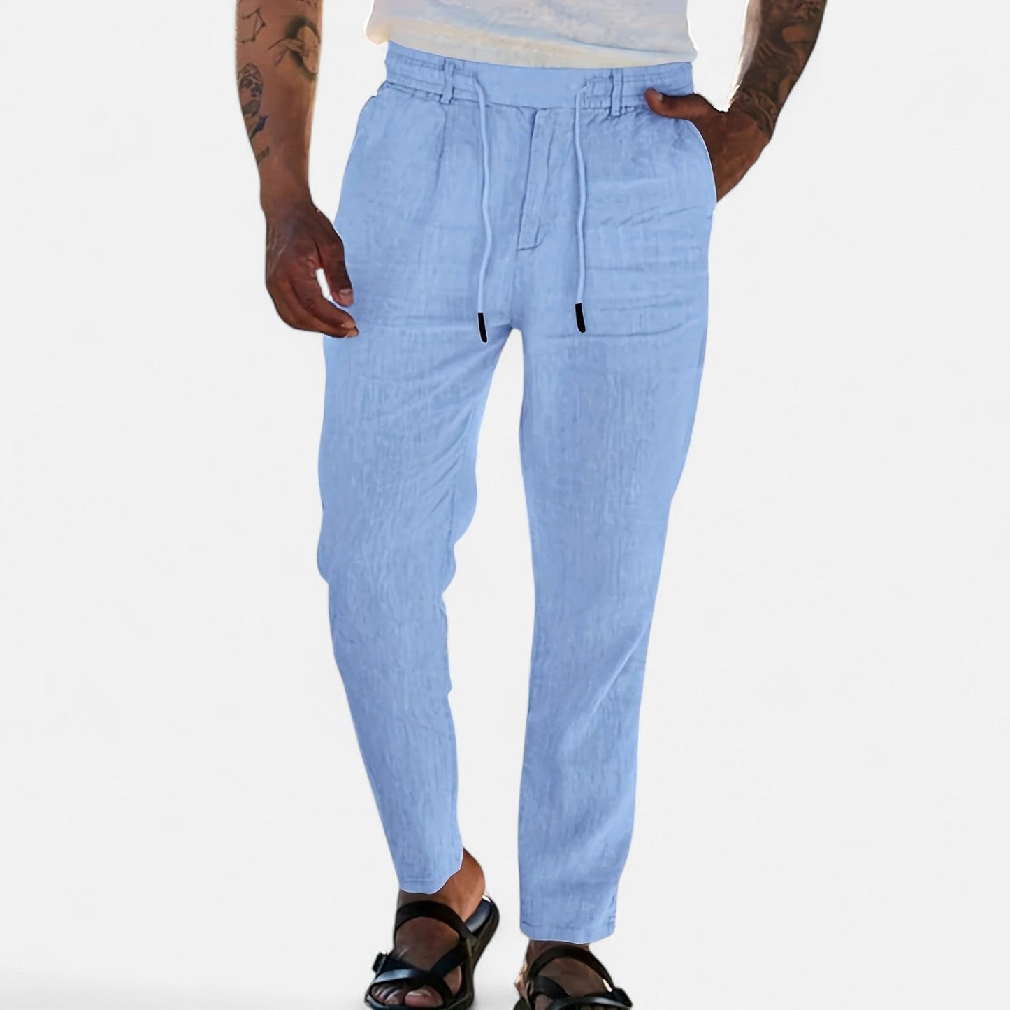 Belmoir Men's Linen Trousers | Lightweight Breathable Fit