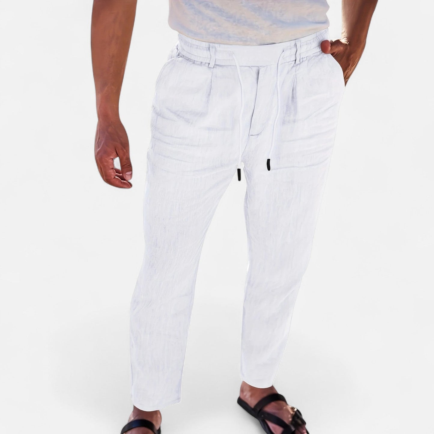 Belmoir Men's Linen Trousers | Lightweight Breathable Fit