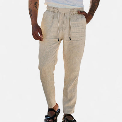 Belmoir Men's Linen Trousers | Lightweight Breathable Fit