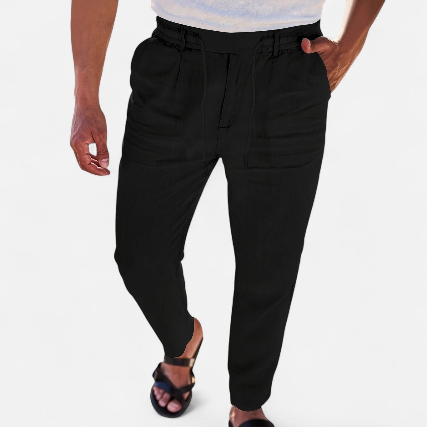 Belmoir Men's Linen Trousers | Lightweight Breathable Fit
