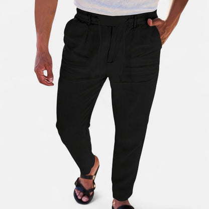 Belmoir Men's Linen Trousers | Lightweight Breathable Fit