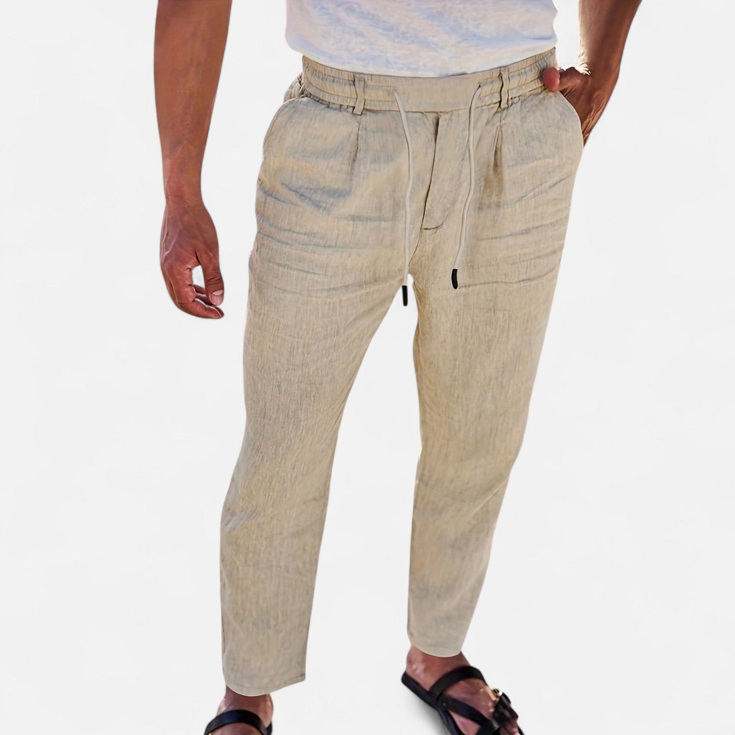 Belmoir Men's Linen Trousers | Lightweight Breathable Fit