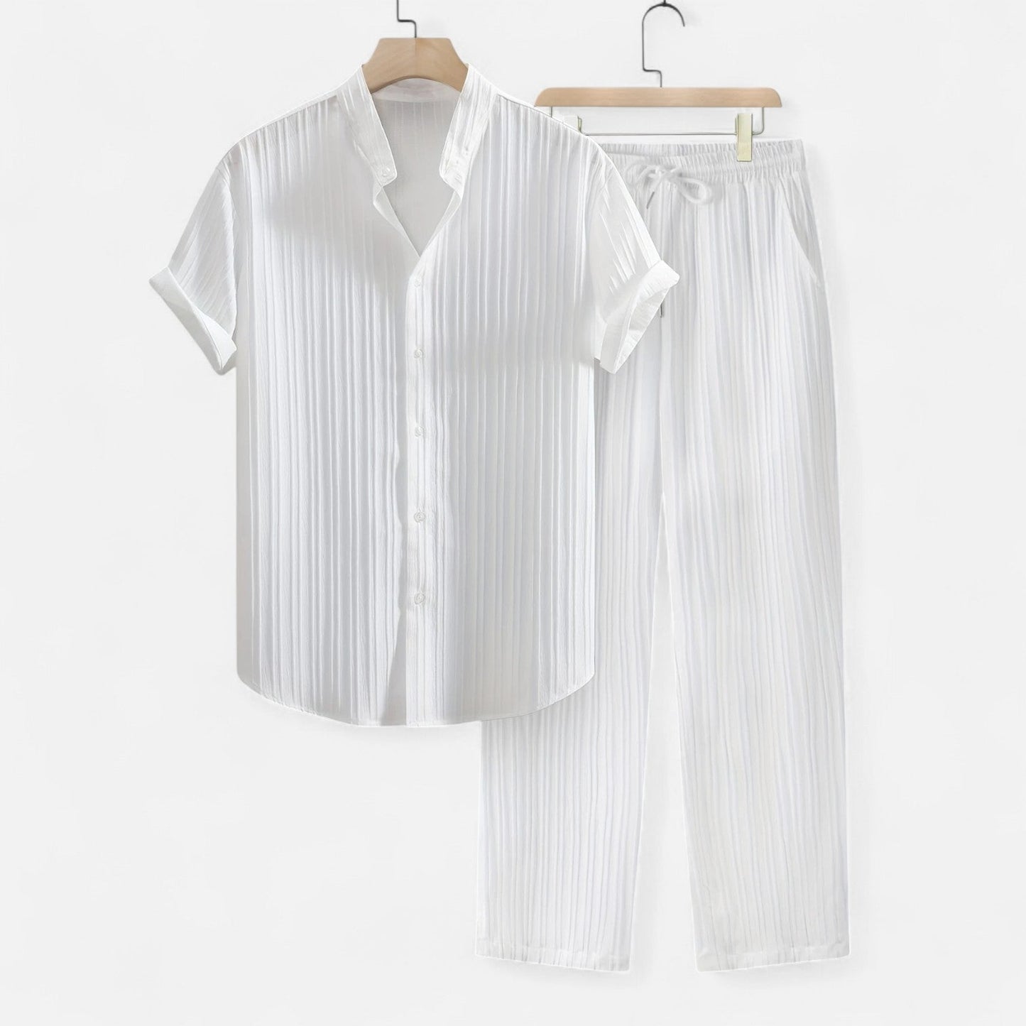 Belmoir Men's Summer Set | Lightweight Fabric, Casual Striped Ensemble