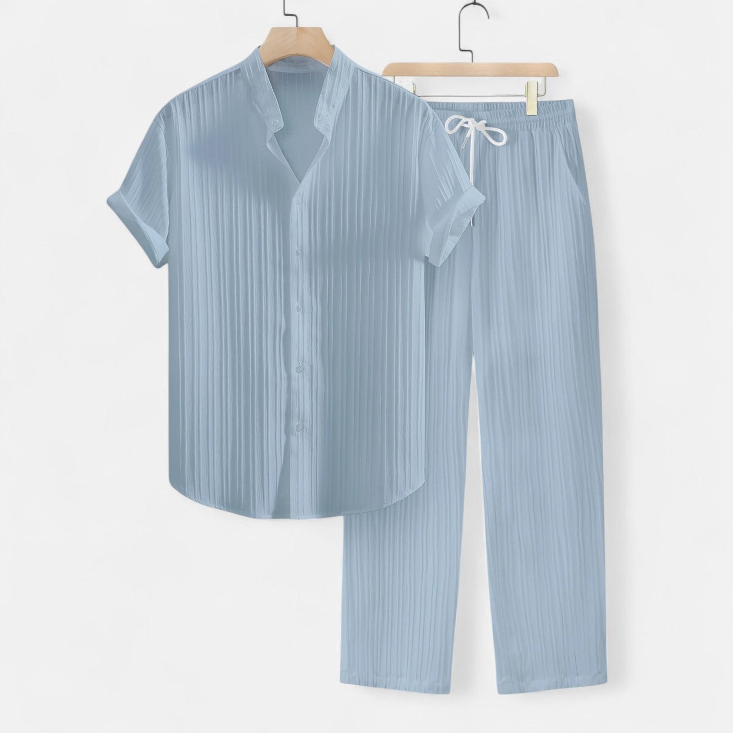 Belmoir Men's Summer Set | Lightweight Fabric, Casual Striped Ensemble