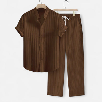 Belmoir Men's Summer Set | Lightweight Fabric, Casual Striped Ensemble