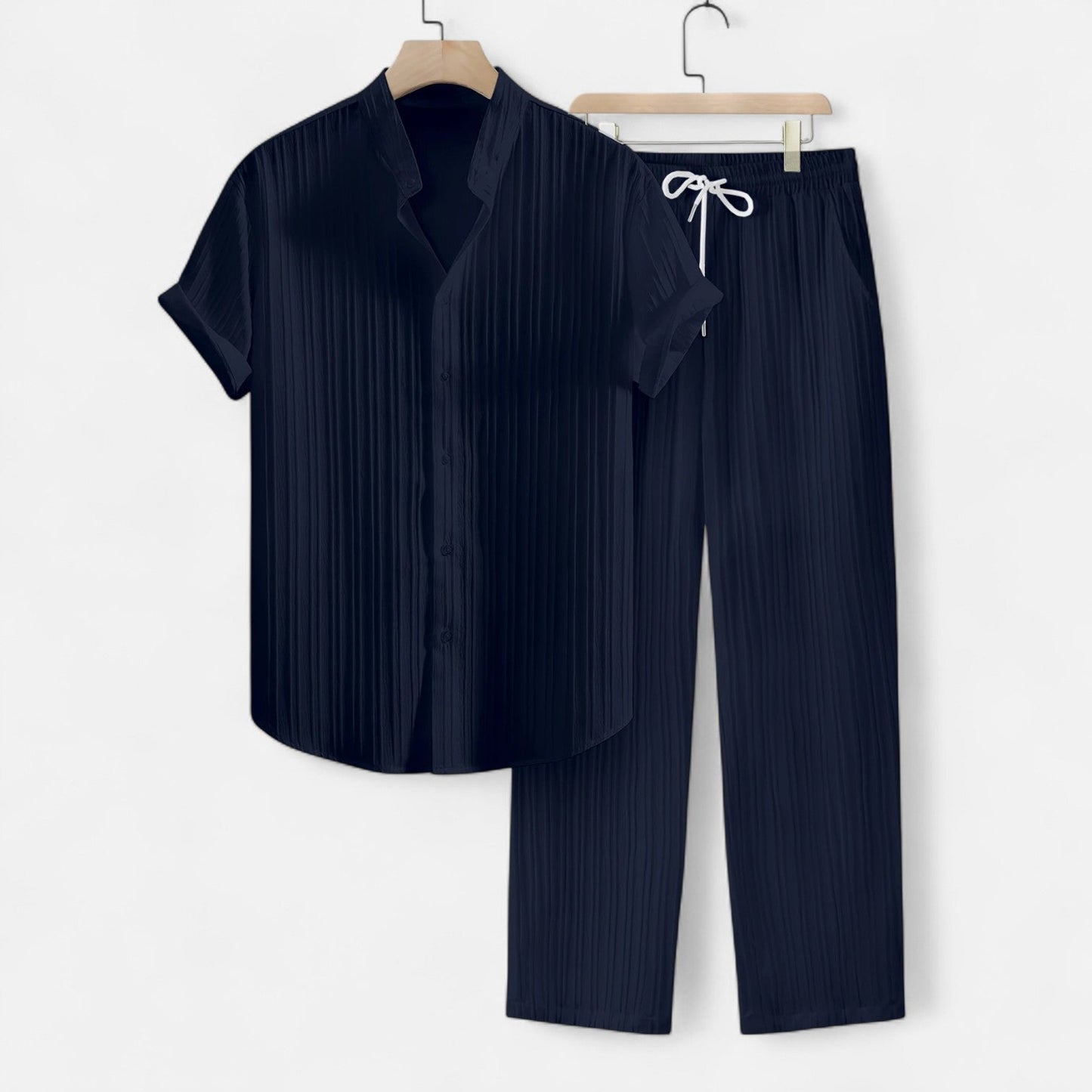 Belmoir Men's Summer Set | Lightweight Fabric, Casual Striped Ensemble